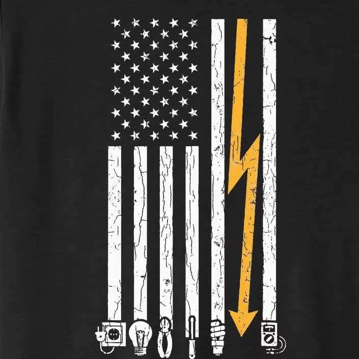 Electricians Flag Funny Electric Graphic ChromaSoft Performance T-Shirt