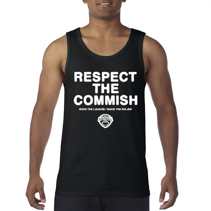 ESPN Fantasy Football Respect The Commish Emblem Logo V2 Tank Top