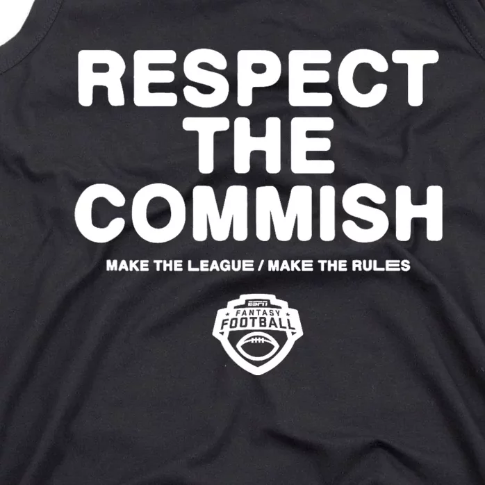 ESPN Fantasy Football Respect The Commish Emblem Logo V2 Tank Top