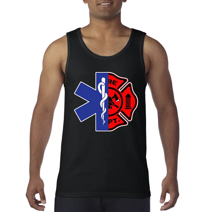 EMT Firefighter Firefighter Two Sided EMS Gift Tank Top