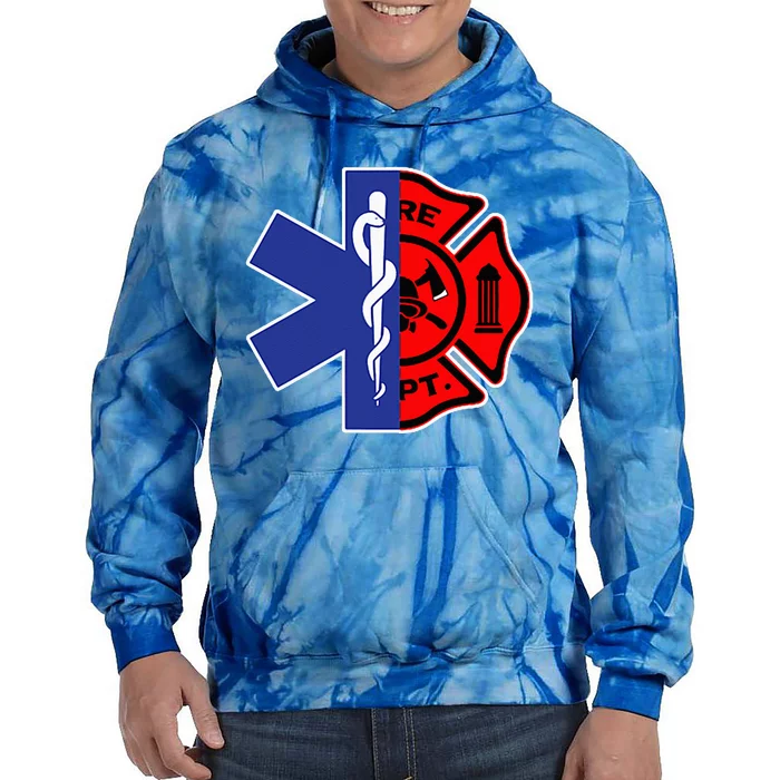 EMT Firefighter Firefighter Two Sided EMS Gift Tie Dye Hoodie