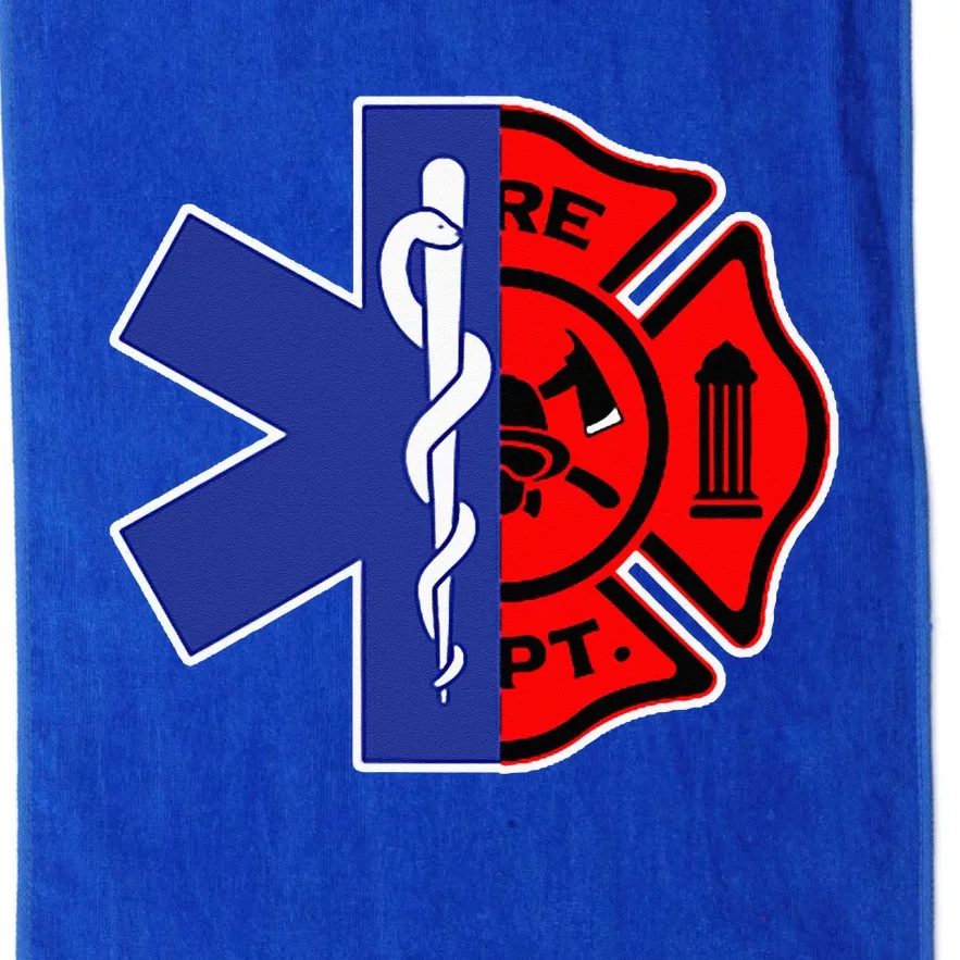 EMT Firefighter Firefighter Two Sided EMS Gift Platinum Collection Golf Towel