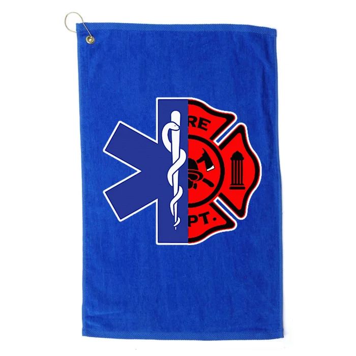 EMT Firefighter Firefighter Two Sided EMS Gift Platinum Collection Golf Towel