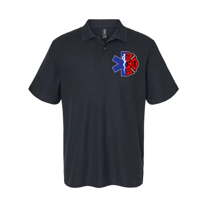 EMT Firefighter Firefighter Two Sided EMS Gift Softstyle Adult Sport Polo