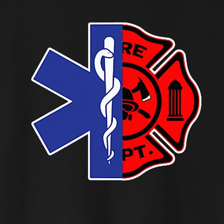 EMT Firefighter Firefighter Two Sided EMS Gift Women's Crop Top Tee