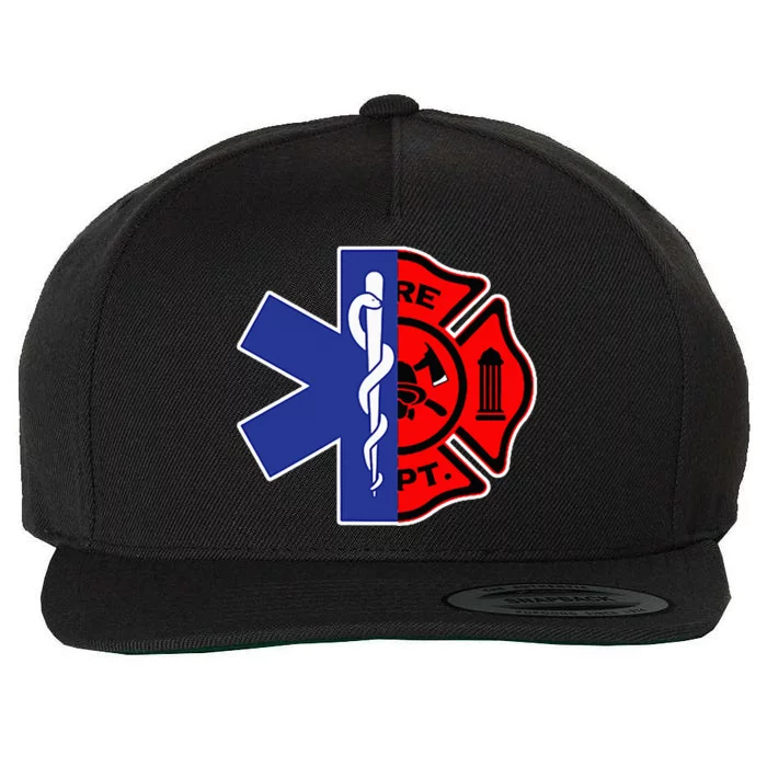 EMT Firefighter Firefighter Two Sided EMS Gift Wool Snapback Cap