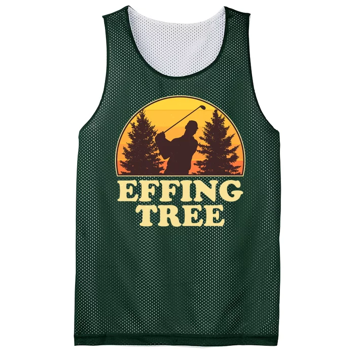 Effing Tree Funny Vintage Golfing Mesh Reversible Basketball Jersey Tank