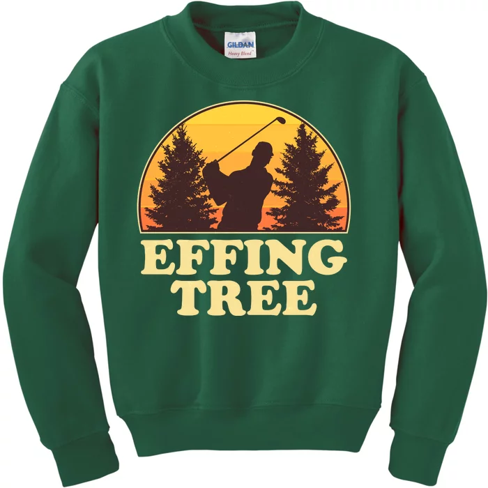 Effing Tree Funny Vintage Golfing Kids Sweatshirt