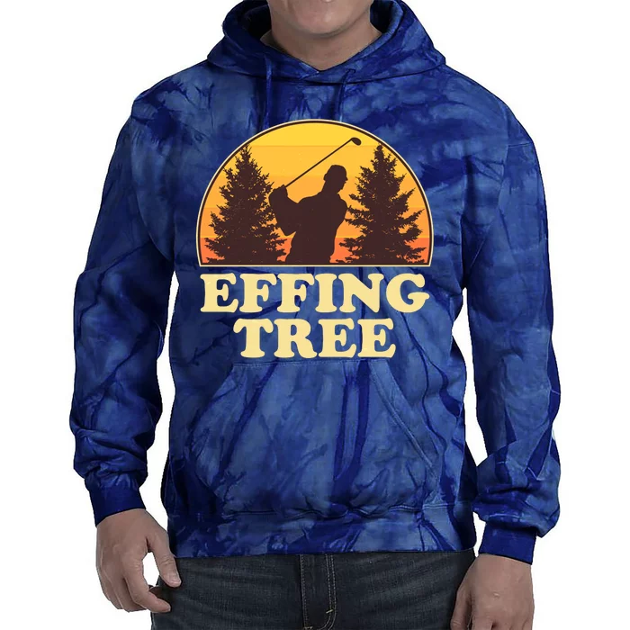 Effing Tree Funny Vintage Golfing Tie Dye Hoodie