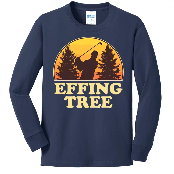 Effing Tree Funny Vintage Golfing Kids Long Sleeve Shirt