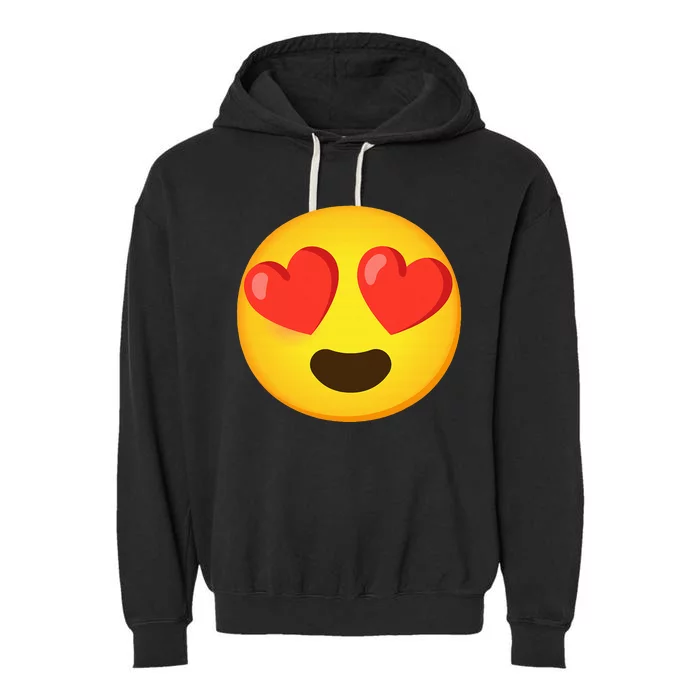 Emoticon Face grin hearts Garment-Dyed Fleece Hoodie