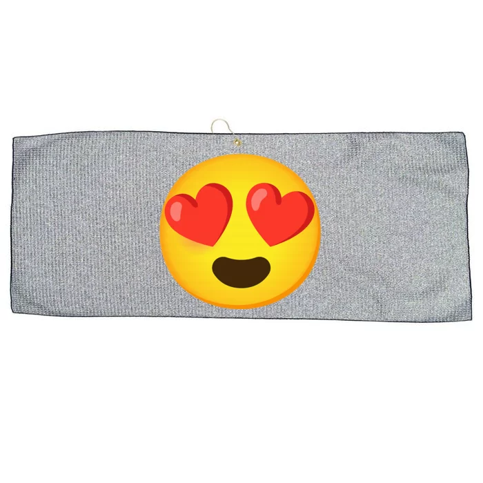 Emoticon Face grin hearts Large Microfiber Waffle Golf Towel