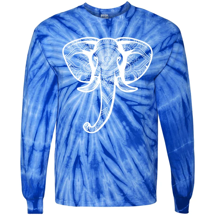 Elephant Floral Graphic Tee Yoga Lover Elephant Lovers Gift Meaningful Gift Tie-Dye Long Sleeve Shirt