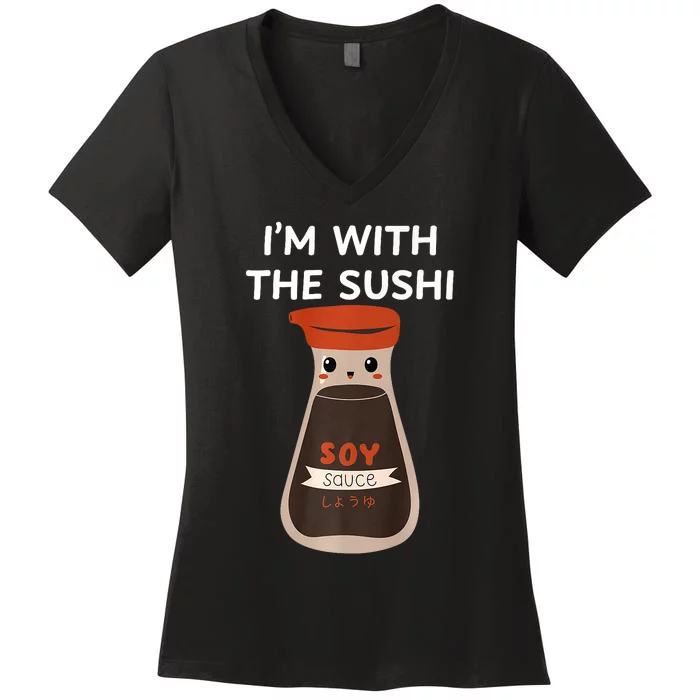 Easy Funny Group Costume Soy Sauce Condiment Costume Women's V-Neck T-Shirt