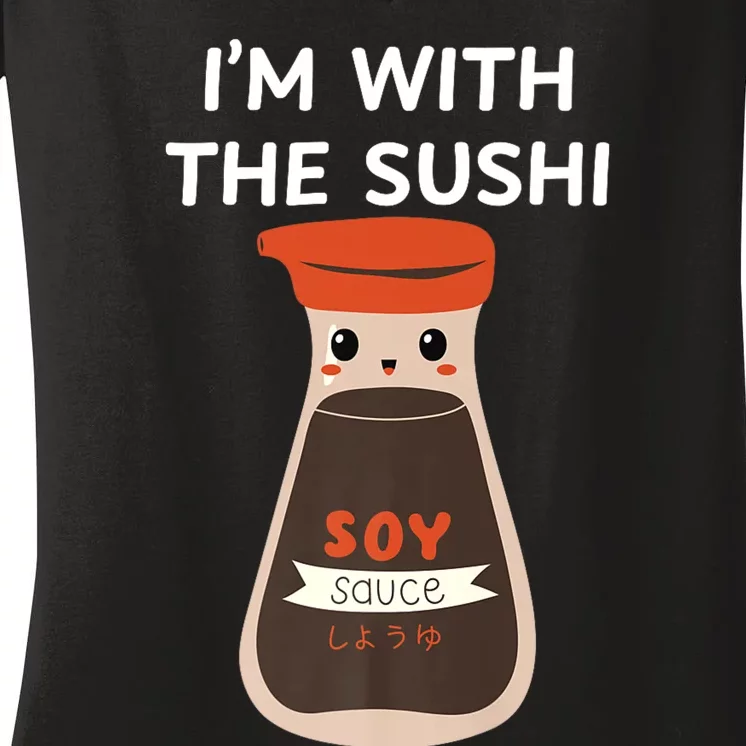 Easy Funny Group Costume Soy Sauce Condiment Costume Women's V-Neck T-Shirt