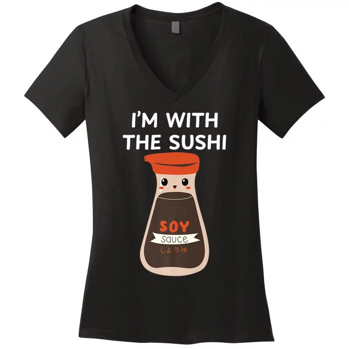 Easy Funny Group Costume Soy Sauce Condiment Costume Women's V-Neck T-Shirt