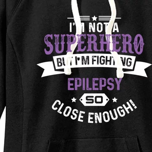 Epilepsy Funny Giftcute Gift Epilepsy Awareness Support Ribbon Cute Gift Women's Fleece Hoodie