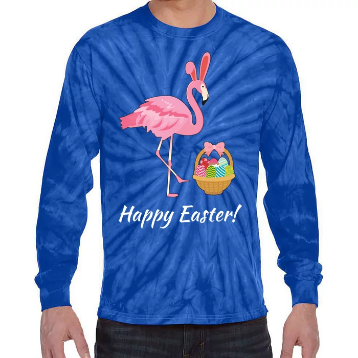 Easter Flamingo Happy Easter Eggs Gift Tie-Dye Long Sleeve Shirt