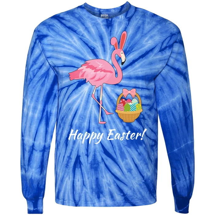 Easter Flamingo Happy Easter Eggs Gift Tie-Dye Long Sleeve Shirt