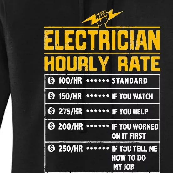 Electrician funny hourly rate gift for Electrician Dad Women's Pullover Hoodie