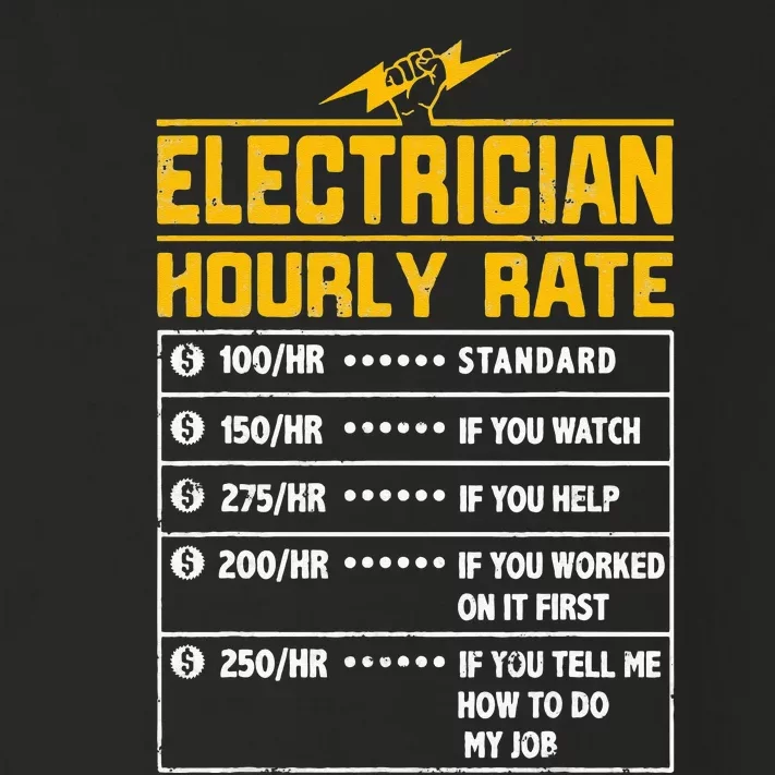 Electrician funny hourly rate gift for Electrician Dad Toddler Long Sleeve Shirt