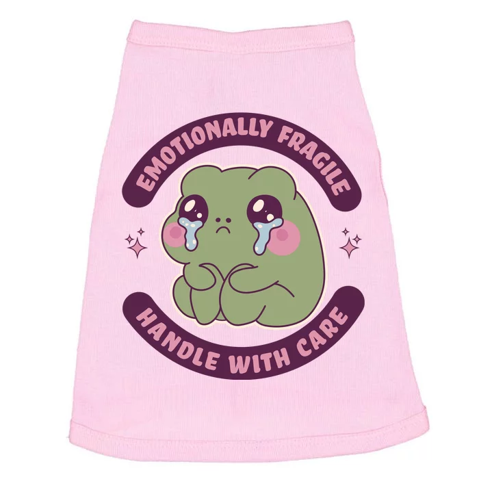 Emotionally Fragile Handle With Care Cute Crying Frog Doggie Tank