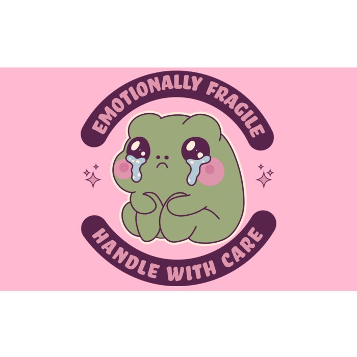 Emotionally Fragile Handle With Care Cute Crying Frog Bumper Sticker