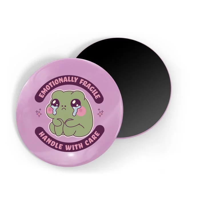 Emotionally Fragile Handle With Care Cute Crying Frog Magnet