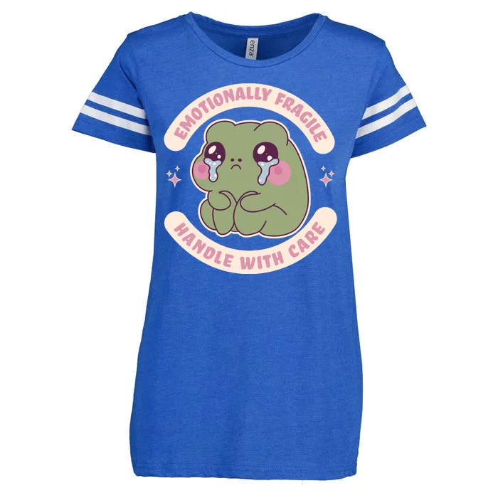 Emotionally Fragile Handle With Care Cute Crying Frog Enza Ladies Jersey Football T-Shirt