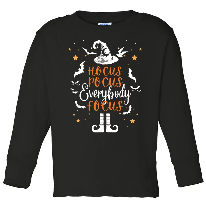 Everybody Focus Halloween Teacher Toddler Long Sleeve Shirt