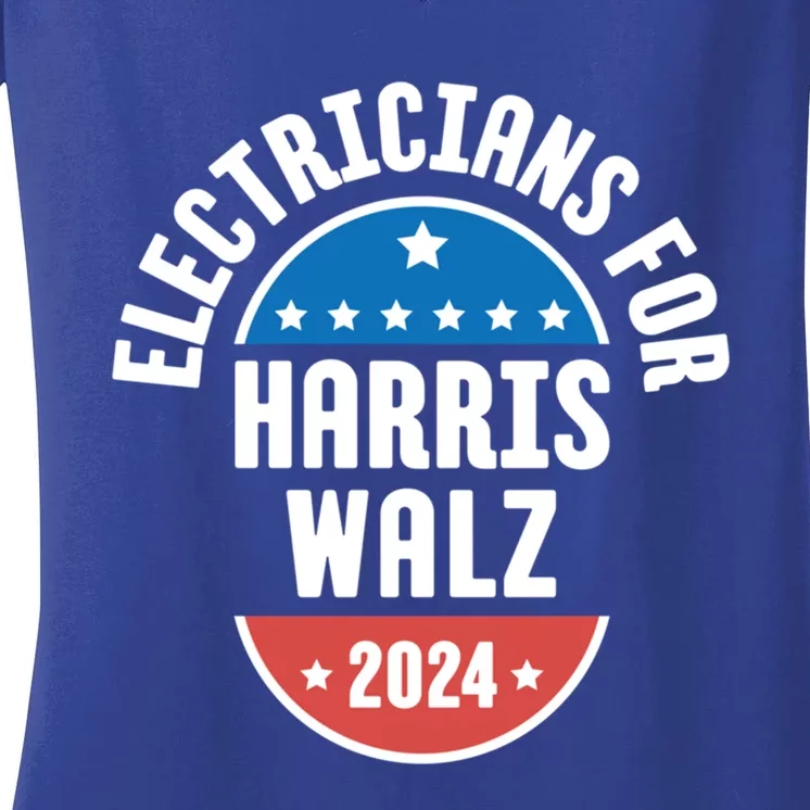 Electricians For Harris Walz 2024 Gift Women's V-Neck T-Shirt