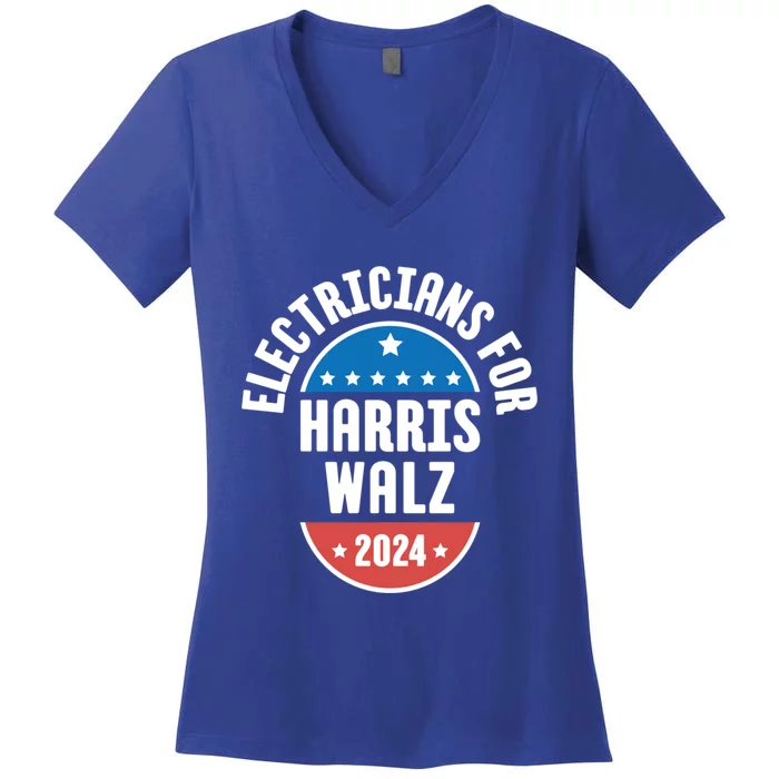 Electricians For Harris Walz 2024 Gift Women's V-Neck T-Shirt