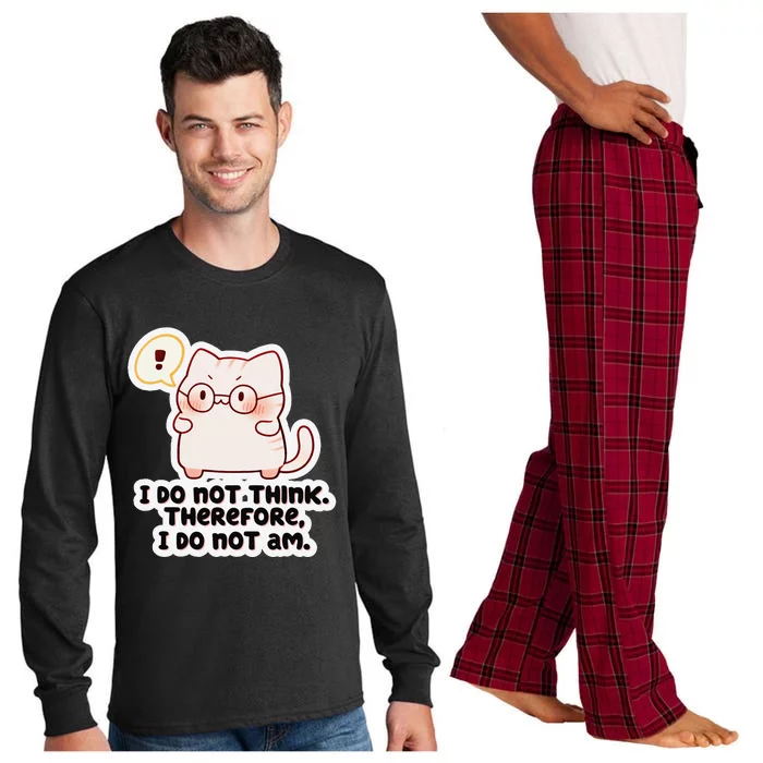 Ellie Furrington I Do Not Think Therefore I Do Not Am. Long Sleeve Pajama Set