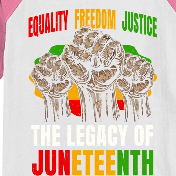 Equality Freedom Justice The Legacy Of Junenth Gift Kids Colorblock Raglan Jersey