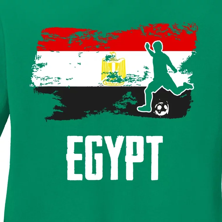 Egypt Flag Jersey Egyptian Soccer Team Egyptian Ladies Long Sleeve Shirt