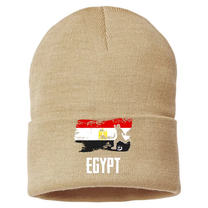 Egypt Flag Jersey Egyptian Soccer Team Egyptian Sustainable Knit Beanie