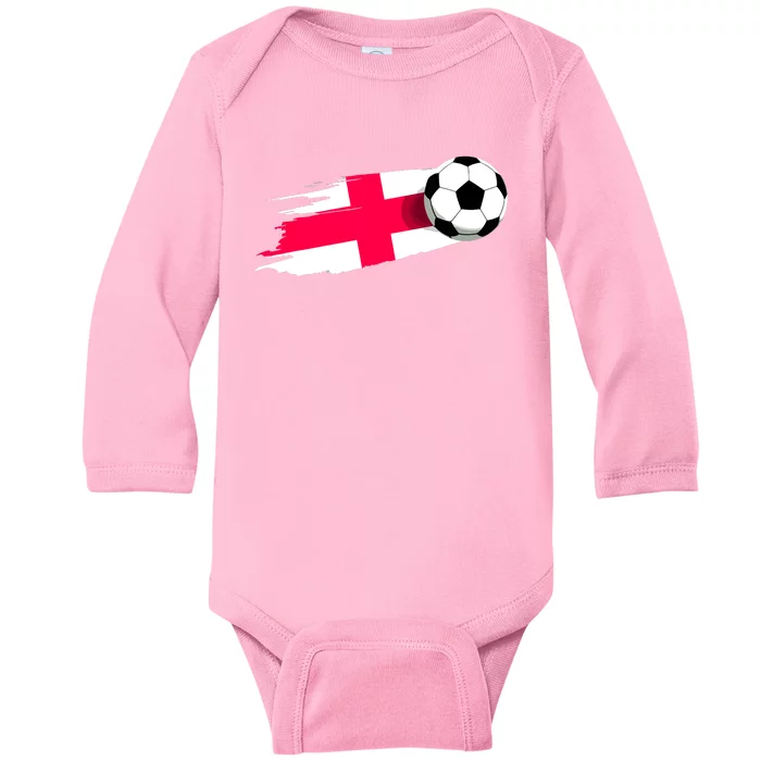 England Flag Jersey England Soccer Team England Baby Long Sleeve Bodysuit