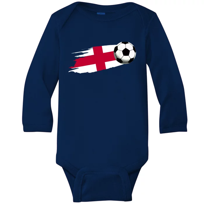 England Flag Jersey England Soccer Team England Baby Long Sleeve Bodysuit