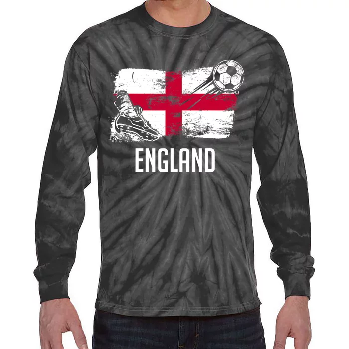 England Flag Jersey England Soccer Team England Tie-Dye Long Sleeve Shirt