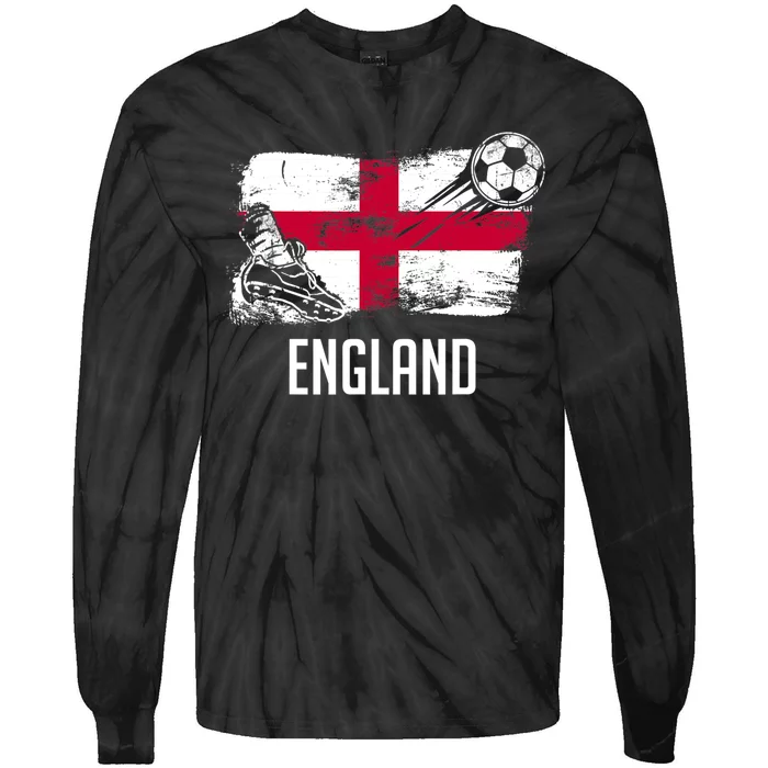 England Flag Jersey England Soccer Team England Tie-Dye Long Sleeve Shirt