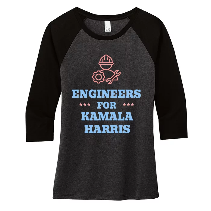 Engineers For Kamala Harris 2024 Change Breaking Barriers Women's Tri-Blend 3/4-Sleeve Raglan Shirt