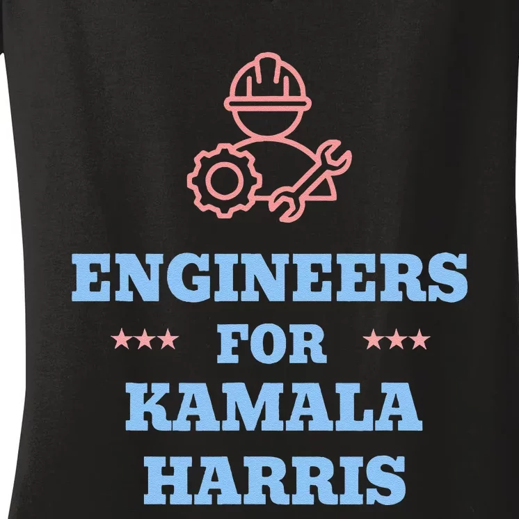 Engineers For Kamala Harris 2024 Change Breaking Barriers Women's V-Neck T-Shirt