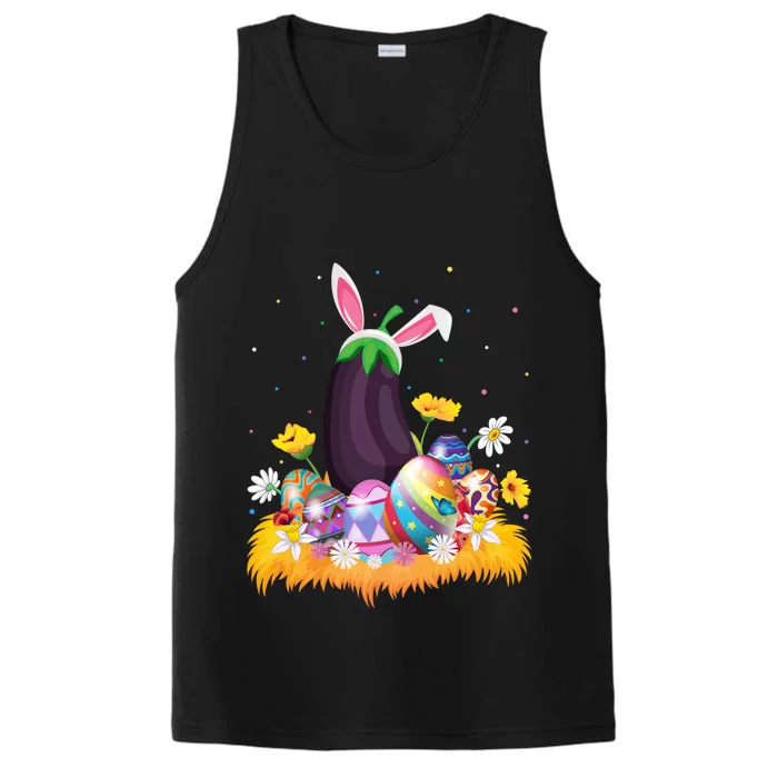 Eggplant Fruit Lover Easter Egg Funny Eggplant Easter Sunday Gift Performance Tank