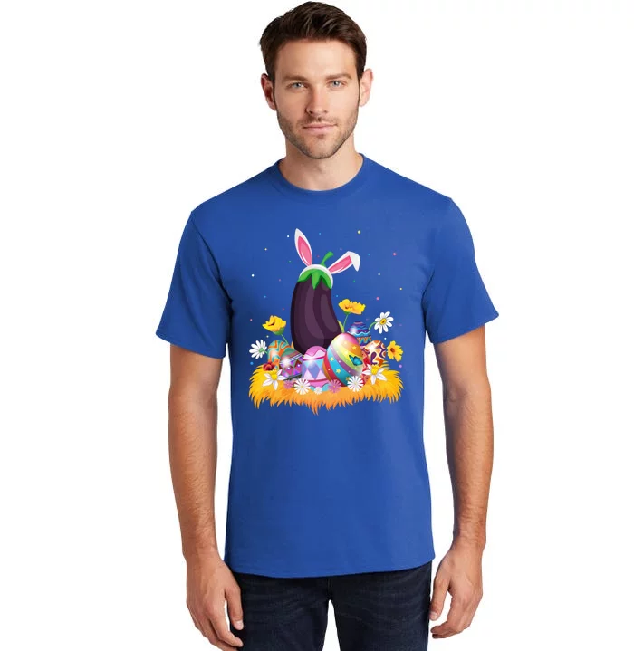 Eggplant Fruit Lover Easter Egg Funny Eggplant Easter Sunday Gift Tall T-Shirt