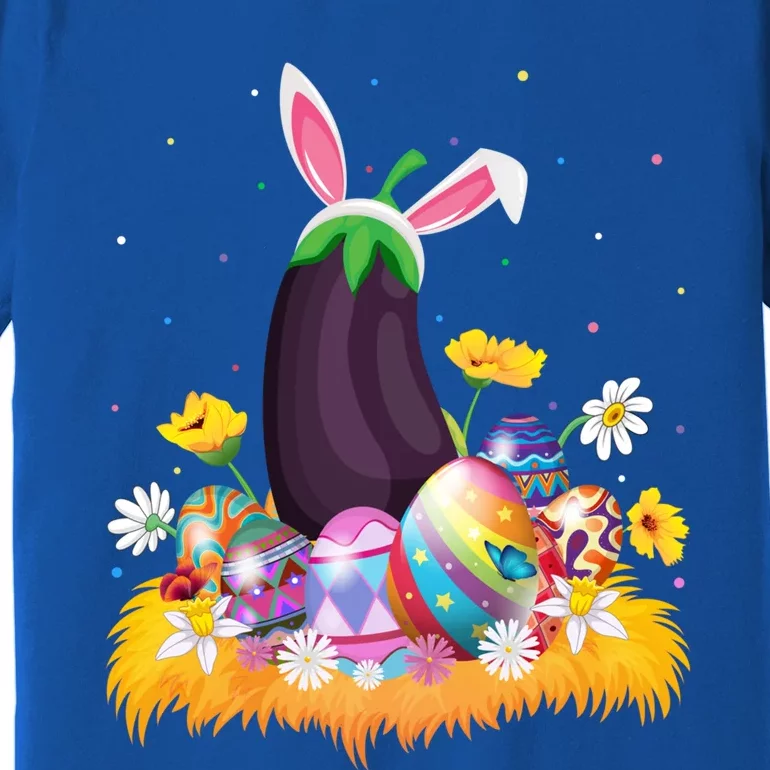 Eggplant Fruit Lover Easter Egg Funny Eggplant Easter Sunday Gift Premium T-Shirt