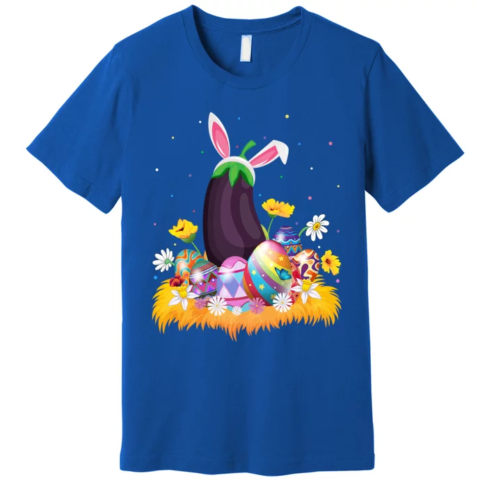 Eggplant Fruit Lover Easter Egg Funny Eggplant Easter Sunday Gift Premium T-Shirt