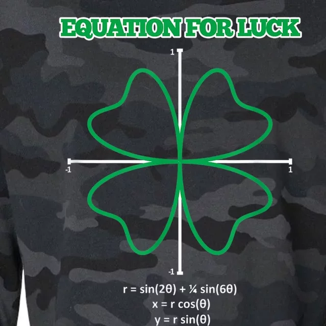 Equation for Luck Clover Irish Math Funny Teacher Gift Idea Cropped Pullover Crew