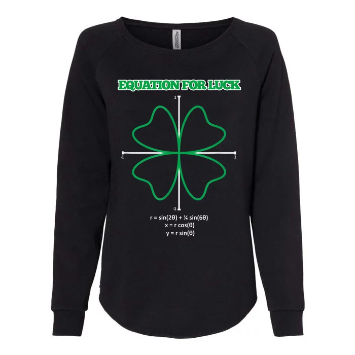 Equation for Luck Clover Irish Math Funny Teacher Gift Idea Womens California Wash Sweatshirt