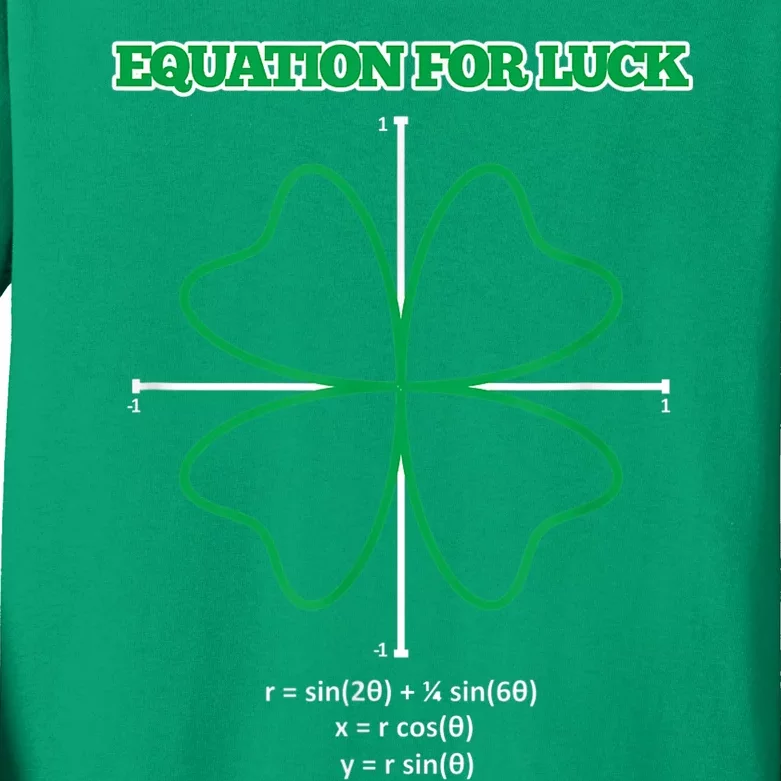 Equation for Luck Clover Irish Math Funny Teacher Gift Idea Kids Long Sleeve Shirt