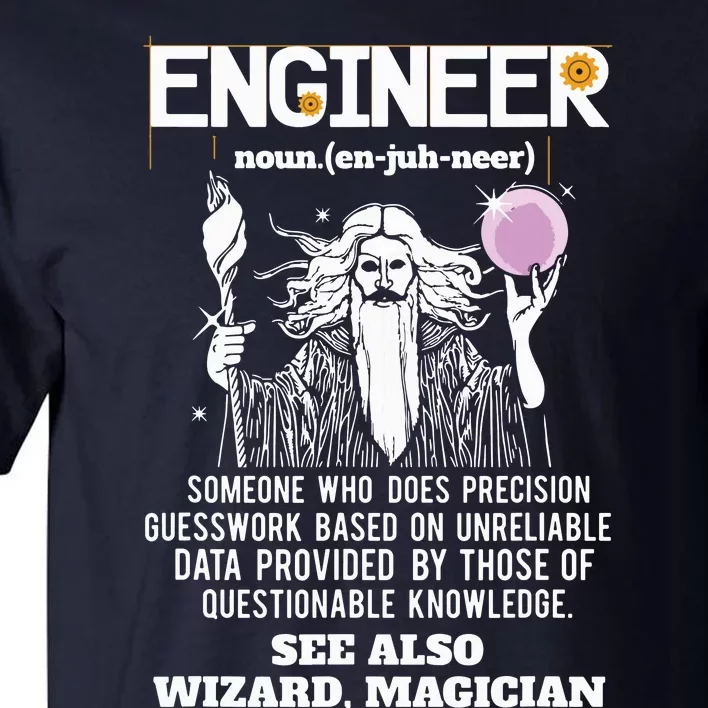 Engineer Funny Mechanical Civil Engineering Wizard Tall T-Shirt